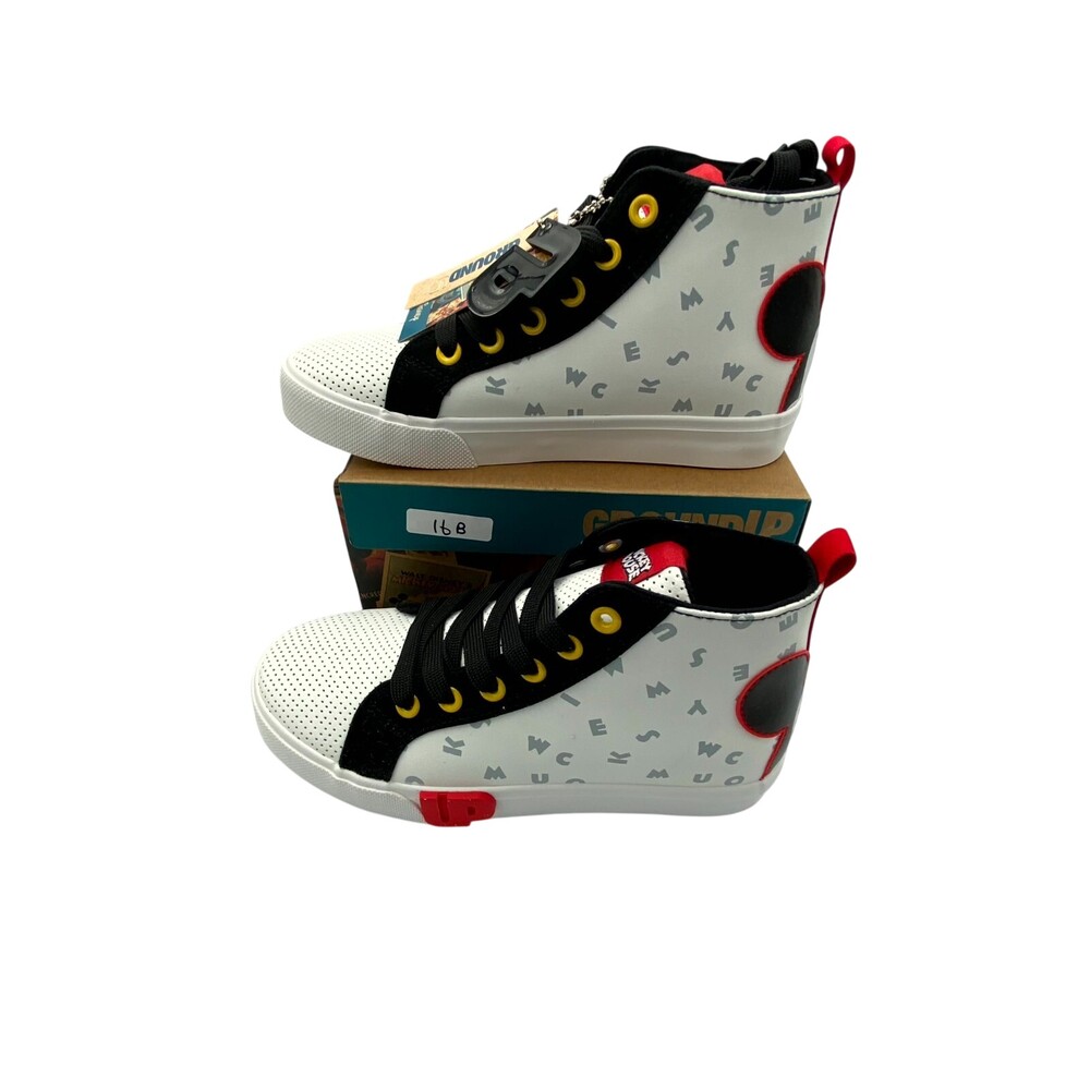 Ground Up Mickey Mouse Patch Unisex Kids 3 Disney Shoes White High Top Sneakers